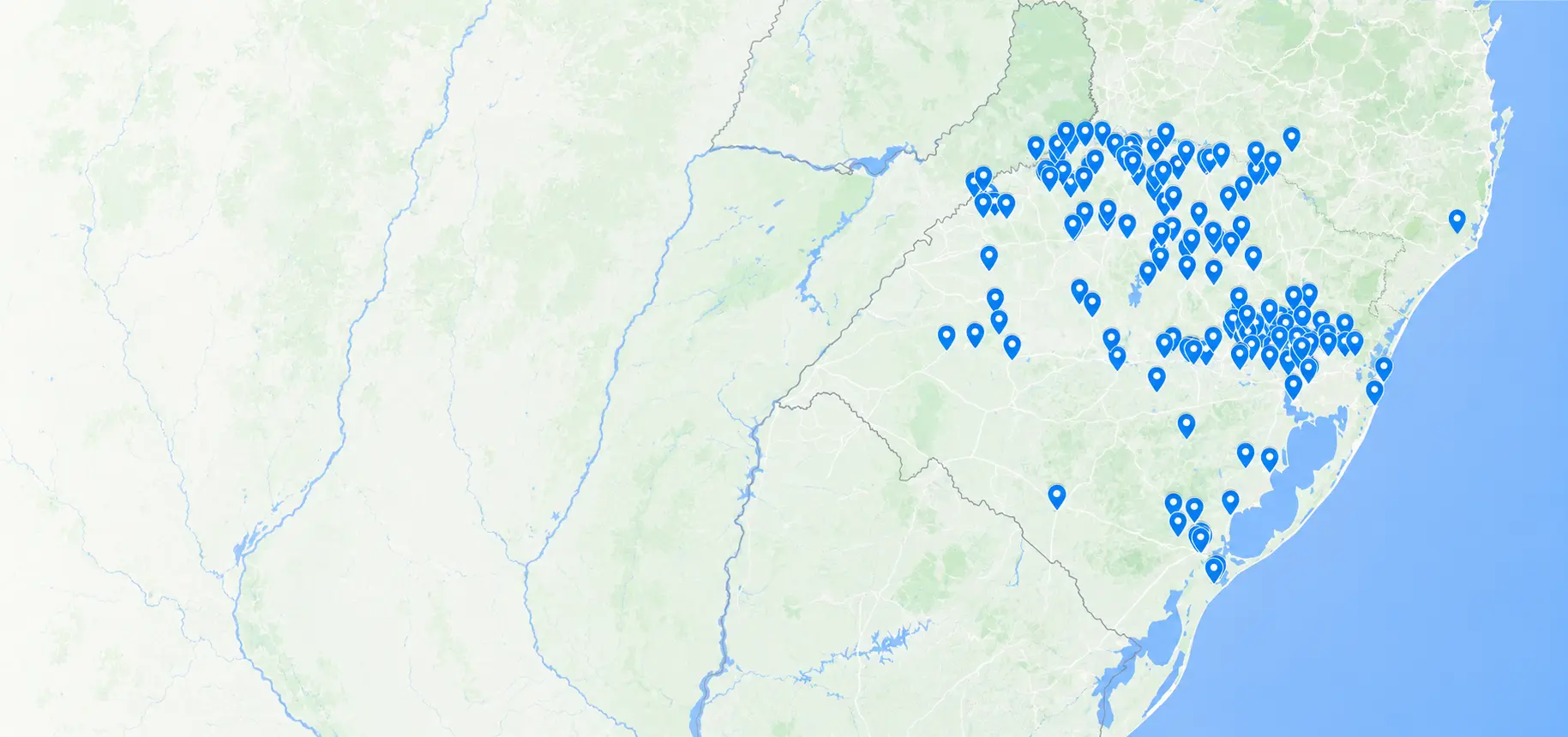Mapa de localização das farmácias Vida Farmácias